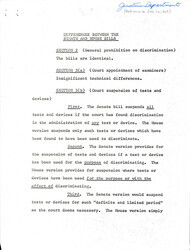 ["Section-by-section Analysis Of The Differences Between S. 1564 And H.R. 6400 Of The Voting Rights Act. Note Indicates Justice Department Origin"]