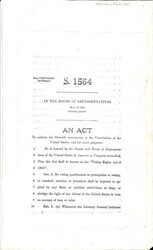 ["Annotated Differences In S. 1564 The Voting Rights Act Of 1965 From Its Time In The House Of Representatives Against What Was Passed By The Senate."]