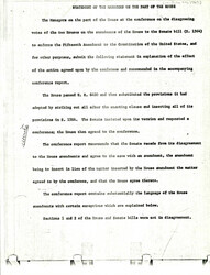 ["Document By House Conference Committee Members Discusses Senate And House Versions Of Voting Rights Act Section By Section."]