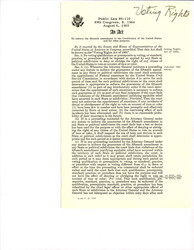["The Voting Rights Act Of 1965 That Was Approved On And Came Into Effect On August 6, 1965"]
