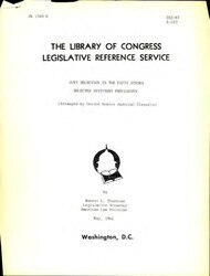 ["Qualifications For Jury Service, Persons Responsible For Compiling Jury Lists, Sources From Which The Names On Jury Lists Are Obtained, Methods By Which Jurors Are Selected, Procedures For Impanelling Juries, And The Number Of Peremptory Challenges Allowed In Various Types Of Criminal Cases. Arranged By The United States Judicial Circuits."]