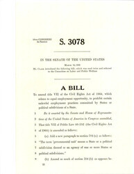 ["S. 3078- To Amend Title Vii Of The Civil Rights Act Of 1964, Which Relates To Equal Employment Opportunity, To Prohibit Certain Unlawful Employment Practices Committed By States Or Political Subdivisions Of A State."]