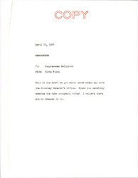 ["Memo From Clyde Flynn To Congressman Mcculloch Asking That Mcculloch Examine The Open Occupancy Title In The Civil Rights Act Of 1966 That They Recieved From The Attorney General."]