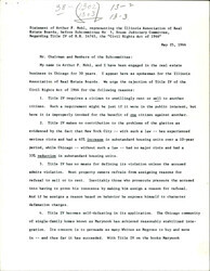 ["Statement From Arthur Mohl Before The Subcommittee No.5, House Judiciary Committee Regarding Title Iv Of The Civil Rights Act Of 1966"]