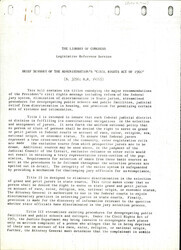 ["Brief Summary Of Each Title Of The Civil Rights Act Of 1966. The Act Deals With Juries, Housing, And Education."]