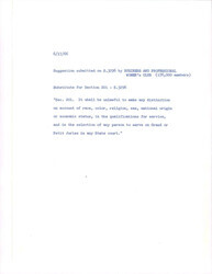 ["Internal Congressional Memo Containing Language Suggestion By The Business And Professional Women's Club For Section 201 Of The Civil Rights Act Of 1966."]