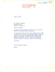 ["Letter From Sen. Dirksen To James Monahan Regarding The Housing Provision Of The Civil Rights Act Of 1966. Dirksen Restated His Feelings About The Provision."]
