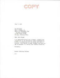 ["Letter From Dirksen To The Reverend Responding To His Letter About The Housing Provision In The Civil Rights Bill Of 1966. Dirksen Assures The Reverend That Congress Is Working Towards The Best Solution."]