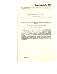 ["Additional Views Of The Civil Rights Act Of 1966 In Regards To The Commerce Clause, 14th And 5th Amendments, Etc."]