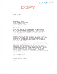["Letter From Dirksen To Walter Wiles About The Civil Rights Act Of 1966. He States That The Act Was In The House Of Representatives And Would Later Move Into The Senate At A Later Date."]