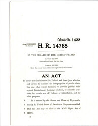 ["Copy Of The Civil Rights Act Of 1966 With The New Title Iv That Removed Unconstitutional Clauses That Were In The Original Bill."]