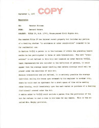 ["Memo Regarding Title Iv Of The House-passed Civil Rights Act Which Included The New Title Iv. The Memo Also Note The Differences In The Sections Of The Title And The Language Used."]