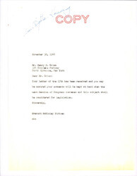 ["Letter From Dirksen To Grimm Regarding Grimm's Letter About Housing."]