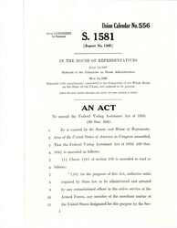 ["Act To Amend The Federal Voting Assistance Act Of 1955. The Act Was Intended To Make Voting Accessible To Members Of The Military And Federal Employees"]