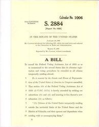 ["Bill Amending Federal Voting Assistance Act Of 1955 To Include Not Just Military And Federal Employees, But Citizens Who Live Abroad."]