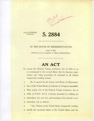 ["Copy Of The Federal Voting Assistance Act Of 1955 That Proceeded To The House. This Copy Does Not Have A Copy Of The Voting Card Attached To The Previous Copy."]