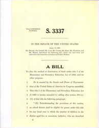 ["Bill To Alter Title 1 Of The Elementary And Secondary Education Act Of 1965. The Inputted Section Of 203 (a) And (b) Deals With Grants And Federal Funding Eligibility."]