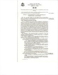 ["H.R. 2516 Passed By Congress To Prescribe Penalties For Acts Of Violence Or Intimidation, This Act Also Includes Indian Rights And Offenses."]