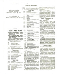 ["Rules And Regulations Under Title 45- Public Welfare Which Deals With Practice And Procedure For Hearings."]