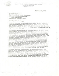 ["Letter from Francis Keppel, the U.S. Commissioner of Education, to Ray Page regarding complaints that were filed against the Chicago school system that will be under investigation."]