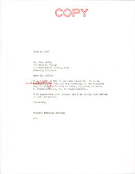 ["Letter From Dirksen Assuring Jofkp That He Will Look Into The Matter Of The Virginia Baptist Children's House Of Salem, Virginia."]