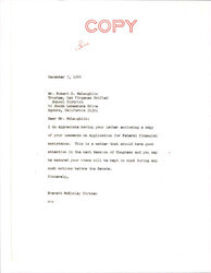 ["Letter From Dirksen To Mclaughlin Letting Mclaughlin Know That He Received His Letter From November 23"]