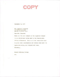 ["Letter From Dirksen To Mrs. Donecker About Her Letter Regarding Education"]