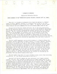 ["S. 2846 Makes It A Federal Crime To Injure, Oppress, Threaten, Or Intimidate Any Citizen In The Free Exercise Or Enjoyment Of Any Of His Civil Rights."]