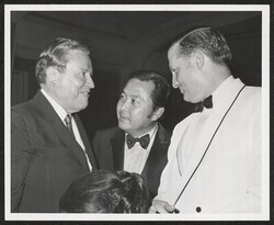 ["Written on back: Sen. Daniel Inouye, George Steinbrenner. American businessman, owned New York Yankees (principal owner), involved in Great Lakes and Gulf Coast shipping industry."]