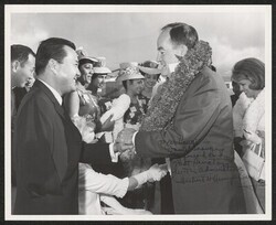 ["Signed on front: To Mr. Hawaii -- Daniel Inouye - my friend and great Senator, with admiration, Hubert Humphrey. Stamp: Photo Hawaii."]