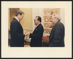 ["Information in title from back of photo. Stamp: Official White House Photo."]