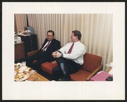 ["Information in title from back of photo. Stamp: Official White House Photo."]