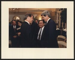 ["Information in title from back of photo. Stamp: Official White House Photo."]