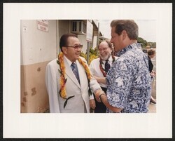 ["Information in title from back of photo. Stamp: Official White House Photo."]