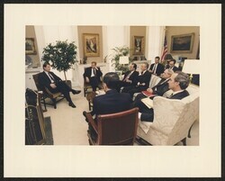 ["Information in title from back of photo. Stamp: Official White House Photo."]