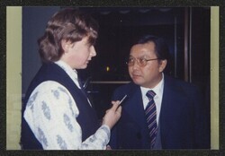 ["Caption: Interviewed by Rep. James Rogan when he was in high school in 1973."]