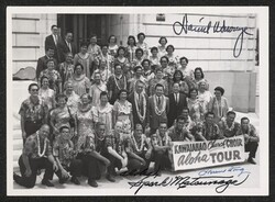 ["Signed on front: Daniel Inouye, Spark Matsunaga, Hiram Fong."]