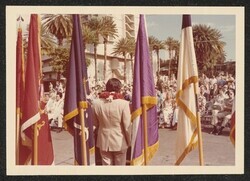 ["Caption: USAR Center dedicated to war hero: U.S. Senator Daniel K. Inouye, Senior Congressman from Hawaii delivers the main address during the dedication and memorialization ceremony of the MSG Earl Kalani U.S. Army Reserve Center at Ft. DeRussy, Hawaii."]