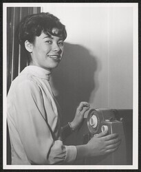 ["Caption: Dale Wilhelm, staffer '63, married in D.C., DKI \"gave away.\""]