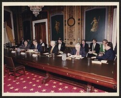 ["Caption: DKI ad Joint Comte on Printing Organizational mtg and GPO Oversight hearing, March 13, 1997, in the Capitol. Photo from Chmn John Warner of JCP 4/17."]