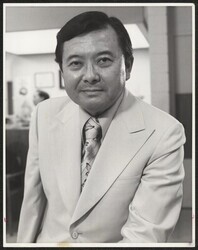 ["Caption: On the set of filming by ALOHA United Way, July 3, 1976, Hono, Hawaii."]