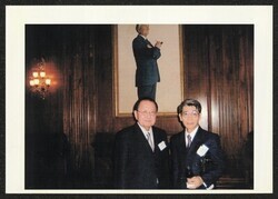 ["Caption: DKI with Japan Consul-General Kennosuke Iriyama at Capitol reception hosted by DKI, January 14, 2004. Photo from Kennosuke Iriyama, 2/17/04."]