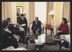 ["Information in title from back of photo. Stamp: Official photograph Office of the Prime Minister, Tokyo."]