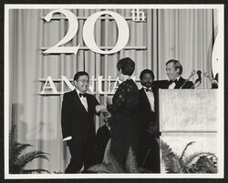 ["Label: 20th annual Democratic Congressional Dinner April 20, 1983. Photos provided by Lloyd Bentsen, chairman DSCC."]