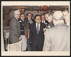 ["Caption: Visit with Grumman Corp. on Long Island. Photo from Adm. G. Kinnear, 3/11/88."]