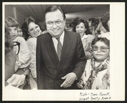 ["Caption: DKI visiting Indian reservations in North Dakota in May 1988. Photo from Steve Tetreault."]