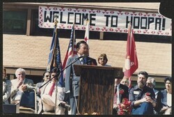 ["Caption: DKI at gathering of Sacramento Urban Indian Health Project, Sacramento, CA, March 1999. Photo from Kevin Foley, 4/5/99."]