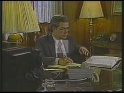 ["In a 1988 campaign ad, Democratic candidate Robert Nelson Clement passionately pledges to enhance constituent services by establishing numerous congressional offices across Middle Tennessee. He addresses directly to the camera, emphasizing his commitment to improve accessibility and outreach, promising comprehensive and expanded constituent services throughout the city and region."]