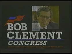 ["The 1988 campaign ad for Robert Nelson Clement focuses on contrasting his extensive experience with the aspirations of his opponent, Phil Bredesen. By juxtaposing scenes at a debate and campaign posters, the ad portrays Clement as a seasoned leader and suggests Bredesen lacks necessary qualifications, aiming to reinforce Clement's image of knowledgeable leadership."]