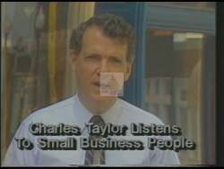 ["In this political advertisement, Charles Taylor emphasizes the need for reduced government involvement in business, arguing that excessive regulation hampers small businesses, which he considers vital to America's economy. He commits to advocating for small business interests in Western North Carolina as a congressman and fellow small businessman."]